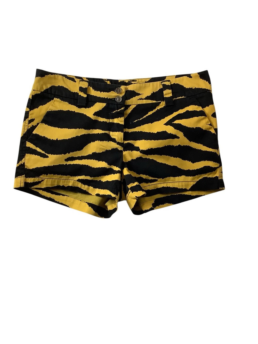 Loudmouth Yellow and Black Tiger Stripe Shorts Size 6